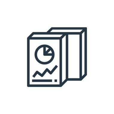 İş parası ve iletişim konseptinden klasör simgesi vektörü. Düzenlenebilir klasör vuruşunun ince çizgisi. Web ve mobil uygulamalarda kullanmak için dizin doğrusal işareti, logo, yazdırma ortamı.