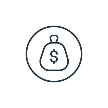 para ikonu vektörü genel konseptten. Düzenlenebilir para vuruşunun ince çizgisi. para doğrusal işareti web ve mobil uygulamalarda kullanmak için, logo, yazdırma ortamı.