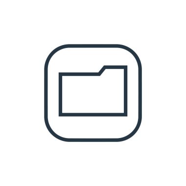 Dosya ve dizin konseptinden dizin ikonu vektörü. Düzenlenebilir klasör vuruşunun ince çizgisi. Web ve mobil uygulamalarda kullanmak için dizin doğrusal işareti, logo, yazdırma ortamı.