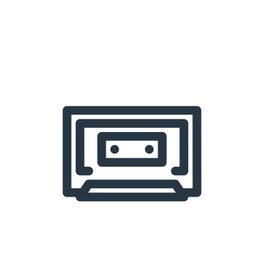 antika konseptin kaset ikon vektörü. Düzenlenebilir kaset darbesinin ince bir çizgisi. kullanım için bant doğrusal işareti web ve mobil uygulamalar, logo, yazdırma ortam.