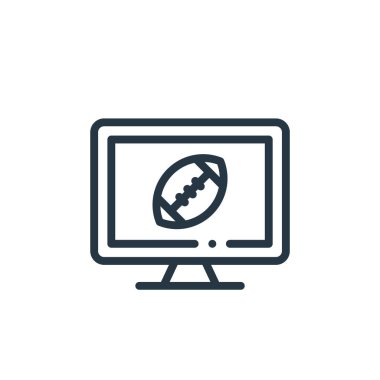 Amerikan futbolu konseptinden canlı spor ikonu vektörü. Düzenlenebilir spor vuruşlarının ince bir çizgisi. İnternet ve mobil uygulamalarda kullanmak için canlı spor doğrusal işareti, logo, yazdırma ortamı.