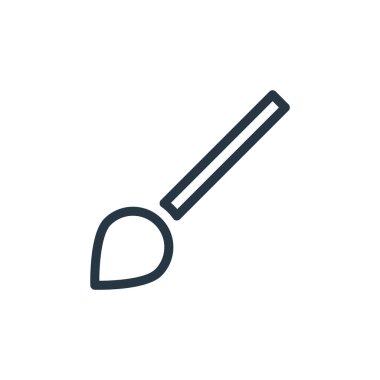 Ofis konseptinden fırça ikonu vektörü. Düzenlenebilir fırça darbesinin ince çizgisi. Web ve mobil uygulamalarda kullanmak için doğrusal fırça işareti, logo, yazdırma ortamı.