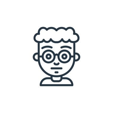 Çocuk avatarları konseptinden erkek ikon vektörü. Düzenlenebilir erkek felcinin ince bir çizgisi. Web ve mobil uygulamalarda kullanmak için çocuk doğrusal işareti, logo, yazdırma ortamı.
