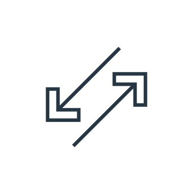 Oklar konseptinden ok ikonu vektörü. Düzenlenebilir okların ince çizgisi. Web ve mobil uygulamalarda kullanmak için ok doğrusal işareti, logo, yazdırma ortamı.