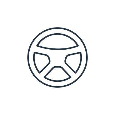 Yarış konseptinden direksiyon ikonu vektörü. Direksiyon düzenlenebilir vuruşun ince çizgisi. Web ve mobil uygulamalarda kullanmak için direksiyon doğrusal işareti, logo, yazdırma ortamı.