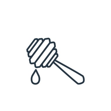 Yiyecek konseptinden bal ikonu vektörü. Düzenlenebilir bal vuruşunun ince çizgisi. Web ve mobil uygulamalarda kullanmak için bal doğrusal işareti, logo, yazdırma ortamı.