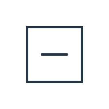 Kullanıcı arayüzü kavramından simge vektörünü azalt. İnce çizgili düzenlenebilir felç çizgisi. Web ve mobil uygulamalarda kullanım için indirgenmiş doğrusal işaret, logo, yazdırma ortamı.