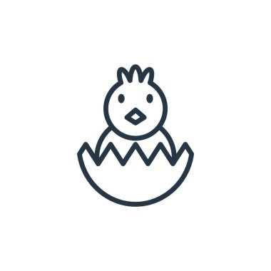 Paskalya konseptinden yavru ikon vektörü. Düzenlenebilir piliç vuruşunun ince bir çizgisi. civciv doğrusal işareti web ve mobil uygulamalarda kullanım için, logo, yazdırma ortamı.