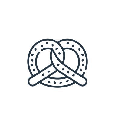 İrlanda kavramından simit ikon vektörü. Düzenlenebilir kraker vuruşunun ince çizgisi. Web ve mobil uygulamalarda kullanmak için simit doğrusal işareti, logo, yazdırma ortamı.