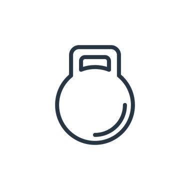 Spor konseptindeki ağırlık ikonu vektörü. Düzenlenebilir ağırlık vuruşunun ince bir çizgisi. Web ve mobil uygulamalarda kullanım için ağırlık doğrusal işareti, logo, yazdırma ortamı.