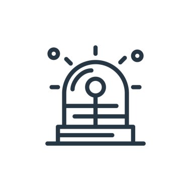 Tıbbi konseptten siren simgesi vektörü. Düzenlenebilir siren felcinin ince bir çizgisi. Web ve mobil uygulamalarda kullanmak için siren doğrusal işareti, logo, yazdırma ortamı.