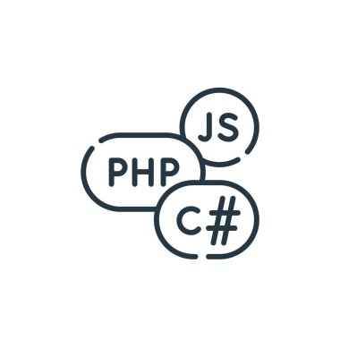 Coding language icon vector from programming concept. Thin line illustration of coding language editable stroke. coding language linear sign for use on web and mobile apps, logo, print media. clipart svg vector 