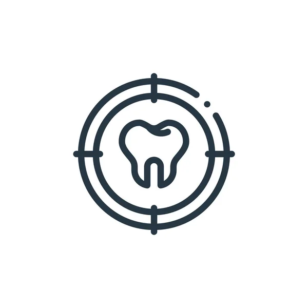 歯医者の概念から標的アイコンベクトル ターゲット編集可能なストロークの細い線図 Webやモバイルアプリ 印刷メディアで使用するためのターゲット リニア サイン — ストックベクタ