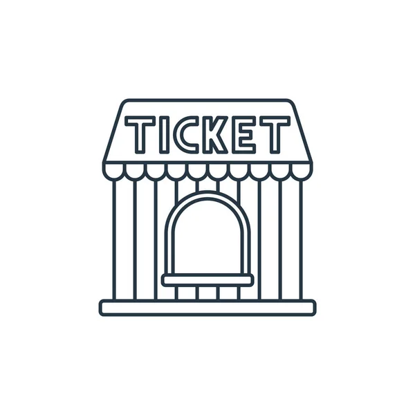 Ticket Shop Vector Icono Concepto Carnaval Ilustración Línea Delgada Del — Vector de stock