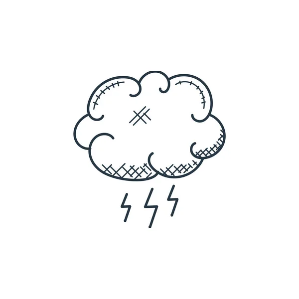 Stormy Icon Vector Weather Concept Тонкая Линия Иллюстрации Бурного Редактируемого — стоковый вектор