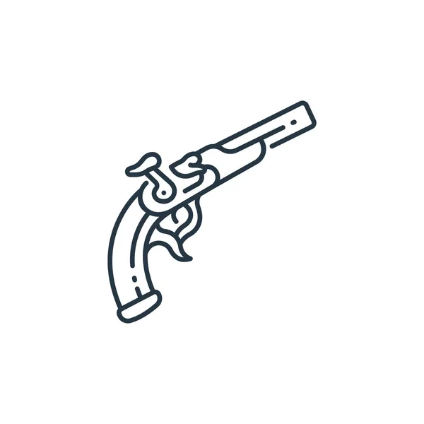 Pistol Ikon Vektor Från Pirat Koncept Tunn Linje Illustration Pistol — Stock vektor