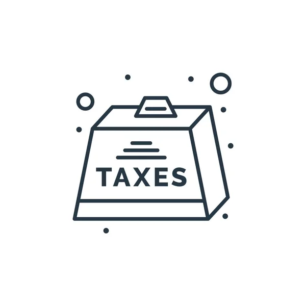 Taxes Icon Vector Taxes Concept Thin Line Illustration Taxes Editable — Stock Vector