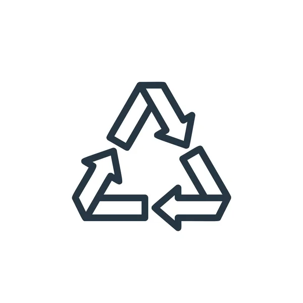 Recyklingu Wektor Znak Ikony Koncepcji Linii Ekologicznej Cienka Ilustracja Recyklingu — Wektor stockowy