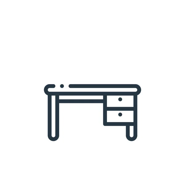 Skrivbord Ikon Vektor Från Möbler Koncept Tunn Linje Illustration Skrivbordet — Stock vektor