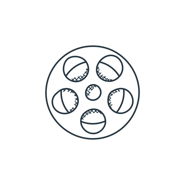 Іконка Плівки Котушки Вектор Музичної Концепції Тонка Лінія Ілюстрації Зміненого — стоковий вектор