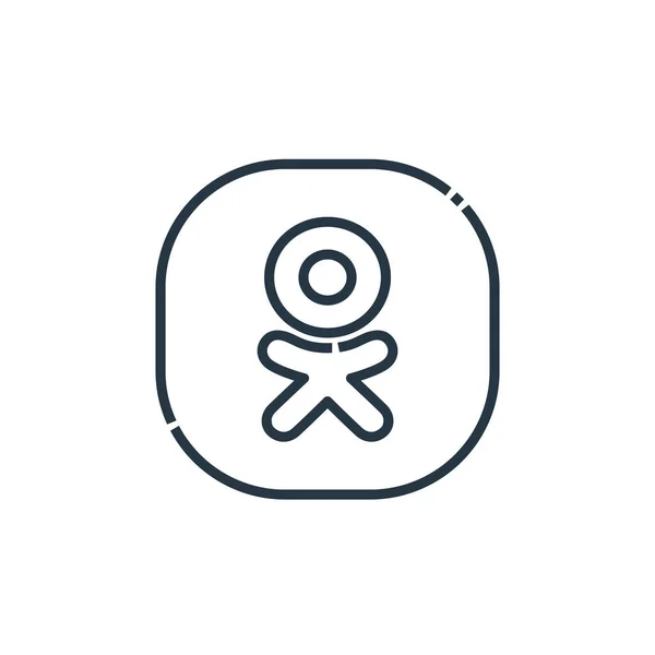 Odnoklassniki Icon Vector Από Social Media Logos Concept Λεπτή Γραμμή — Διανυσματικό Αρχείο