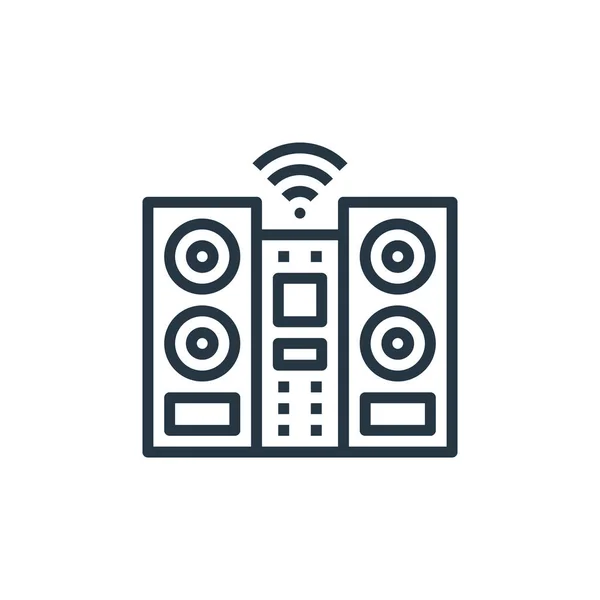 Значок Аудіосистеми Вектор Концепції Розумного Будинку Ілюстрація Тонкої Лінії Звукової — стоковий вектор