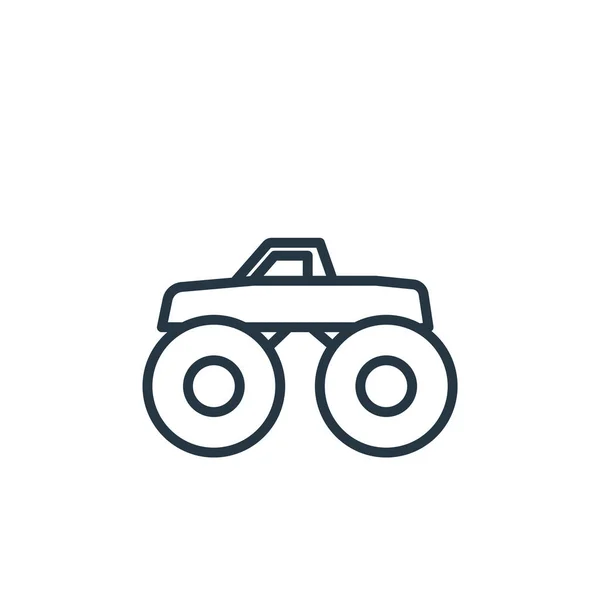 Значок Монстра Вантажівка Вектор Концепції Транспортних Засобів Тонка Лінія Ілюстрації — стоковий вектор