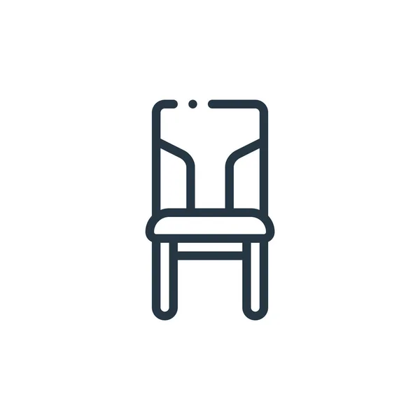 Vetor Ícone Cadeira Conceito Mobiliário Ilustração Linha Fina Curso Editável — Vetor de Stock