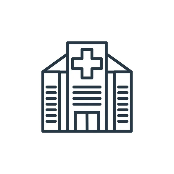 Vector Icono Del Hospital Desde Concepto Salud Ilustración Línea Delgada — Vector de stock