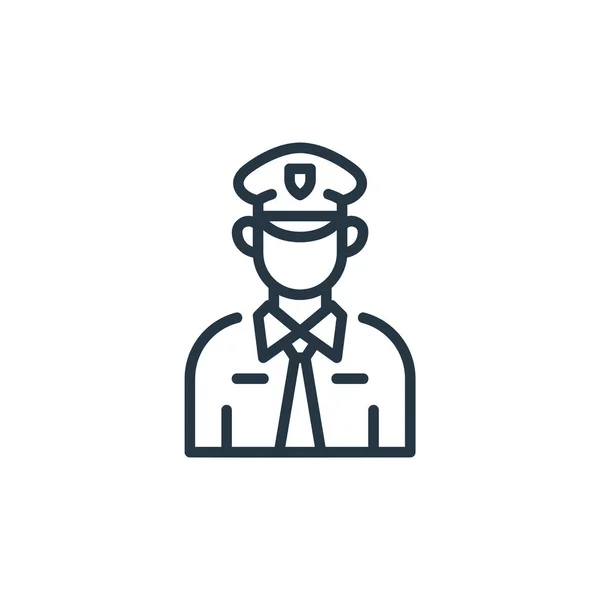 Policejní Ikona Vektor Práva Spravedlnosti Koncept Tenká Čára Ilustrace Upravitelného — Stockový vektor