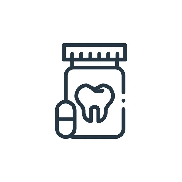 歯医者のコンセプトの薬のアイコンベクトル 錠剤編集可能なストロークの細い線図 Webおよびモバイルアプリ 印刷メディアで使用するための丸薬のリニアサイン — ストックベクタ