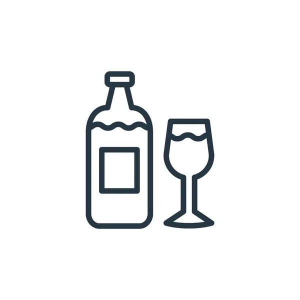 Vetor Ícone Vinho Conceito Páscoa Linha Fina Ilustração Vinho Editável — Vetor de Stock