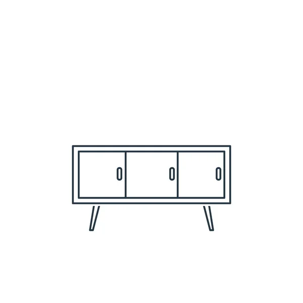 Cupboard Icon Vector Household Concept Thin Line Illustration Cupboard Editable — Stock Vector
