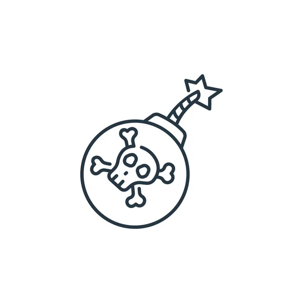 Значок Бомби Вектор Піратської Концепції Тонка Лінія Ілюстрації Бомбового Удару — стоковий вектор