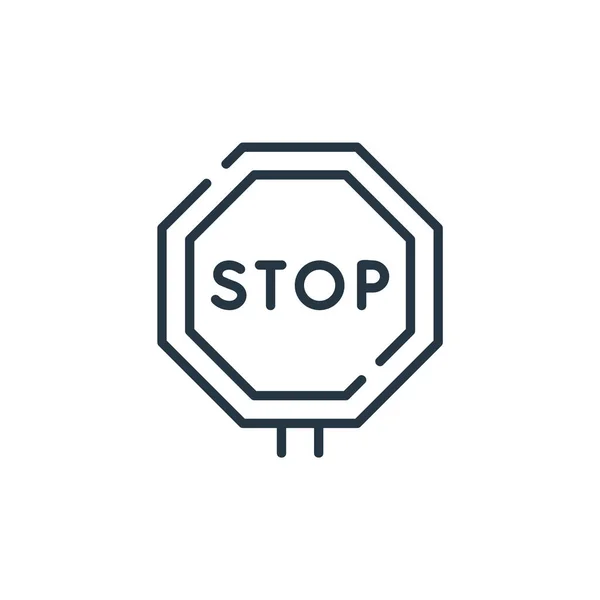 Stop Ikon Vektor Tömegközlekedési Koncepció Vékony Vonal Illusztrációja Stop Szerkeszthető — Stock Vector