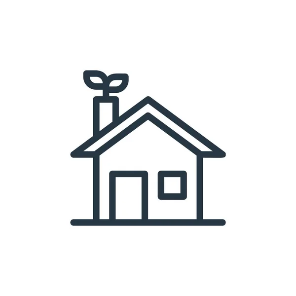 Eco House Icon Vektor Aus Ecology Line Concept Dünne Illustration — Stockvektor