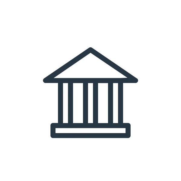Іконка Банку Вектор Концепції Фінансового Банку Тонка Лінія Ілюстрації Інсульту — стоковий вектор