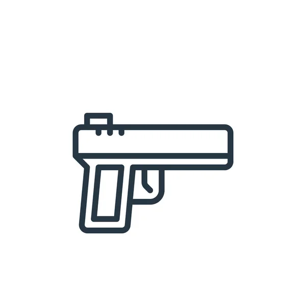 犯罪概念中的手枪图标向量 手枪可编辑冲程的细线图解 手枪线形标志 用于网络和移动应用程序 印刷媒体 — 图库矢量图片