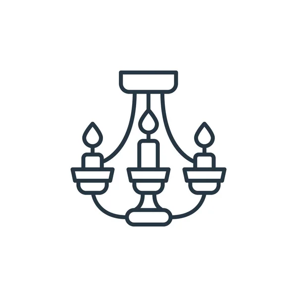 Іконка Люстри Вектор Античної Концепції Тонка Лінія Ілюстрації Інсульту Який — стоковий вектор