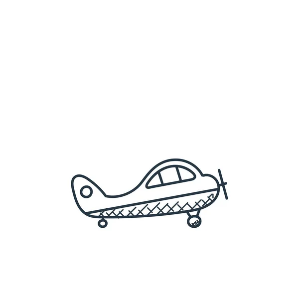 Vecteur Icône Avion Depuis Espace Concept Avion Illustration Ligne Mince — Image vectorielle