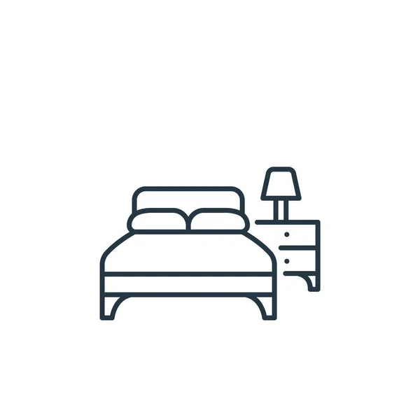 Schlafzimmer Icon Vektor Von Innenarchitektur Konzept Dünne Abbildung Des Schlafzimmers — Stockvektor