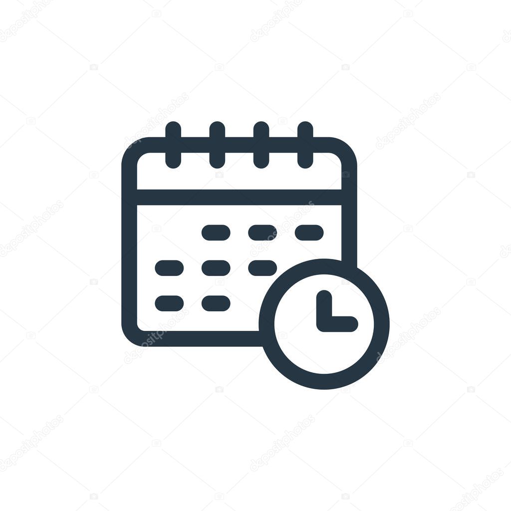 schedule icon vector from customer service concept. Thin line illustration of schedule editable stroke. schedule linear sign for use on web and mobile apps, logo, print media.