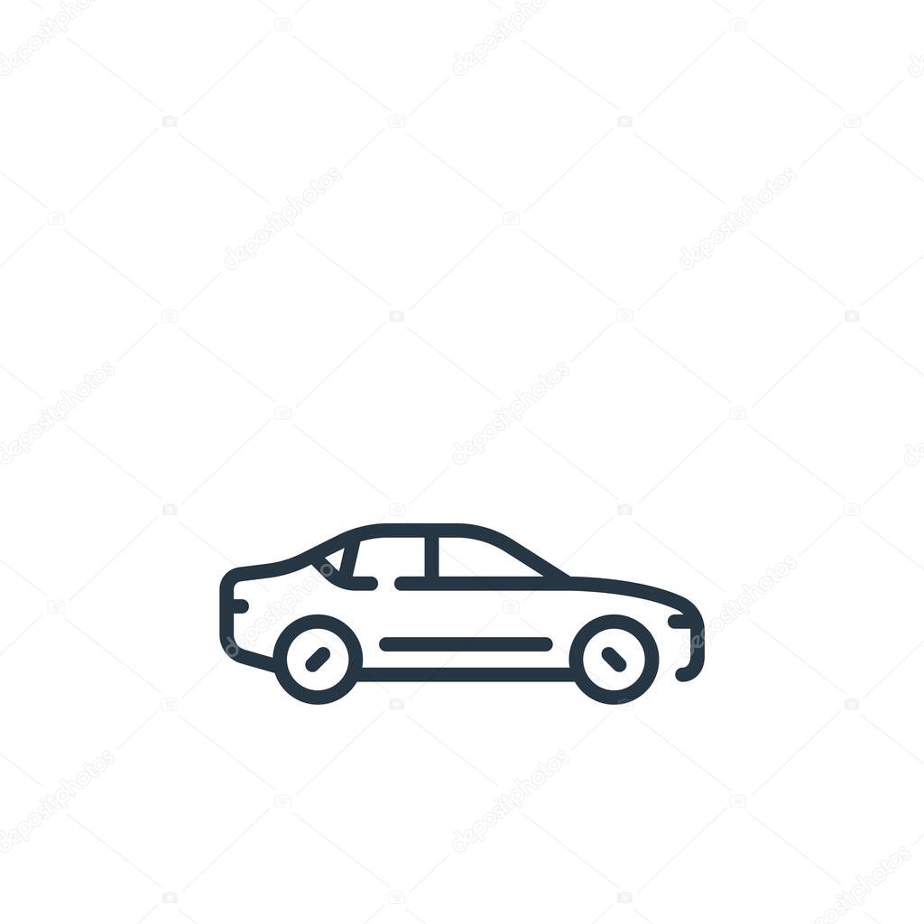 sedan icon vector from vehicles transportation concept. Thin line illustration of sedan editable stroke. sedan linear sign for use on web and mobile apps, logo, print media.