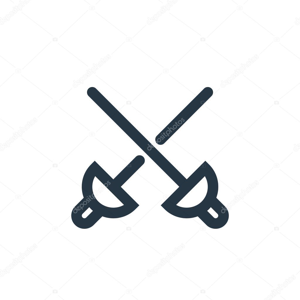 fencing icon vector from sports concept. Thin line illustration of fencing editable stroke. fencing linear sign for use on web and mobile apps, logo, print media.