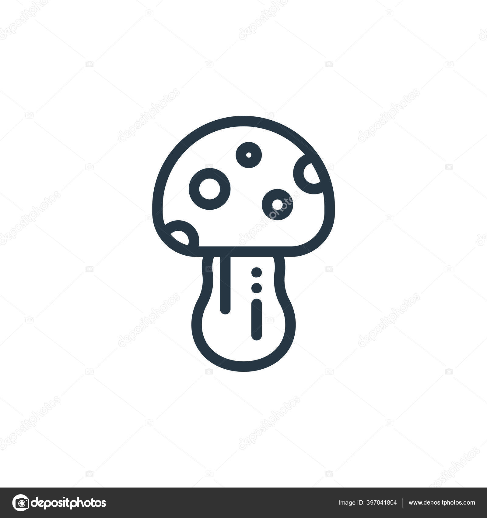 Vektor Ikon Jamur Dari Konsep Musim Semi Ilustrasi Garis Tipis Stok Vektor C Line Art 397041804