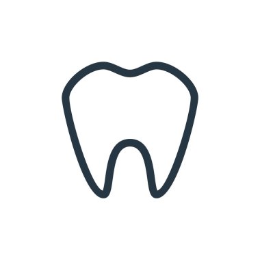 Tıp konseptinden diş ikonu vektörü. İnce çizgili diş düzeltme felci çizgisi. Web ve mobil uygulamalarda kullanmak için diş doğrusal işareti, logo, yazdırma ortamı.