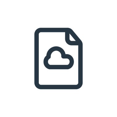 Dosya ve dizin konseptinden bulut simgesi vektörü. Bulut simgesinin düzenlenebilir vuruşunun ince çizgisi. Web ve mobil uygulamalarda kullanmak için bulut simgesi doğrusal işareti, logo, yazdırma ortamı.