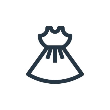 Çevrimiçi mağaza kategorilerindeki giysi ikonu vektörü. Düzenlenebilir darbenin ince bir çizgisi. Web ve mobil uygulamalarda kullanmak için doğrusal giyim tabelası, logo, yazdırma ortamı.