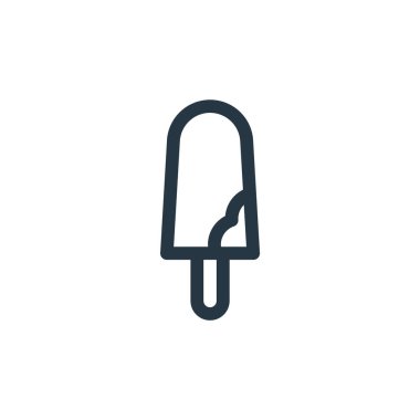 Ice Pop pop konseptinden bir ikon vektörü. Buz parçasının ince çizgisi düzenlenebilir vuruşları. Web ve mobil uygulamalarda kullanmak için buz pop lineer işareti, logo, yazdırma ortamı.