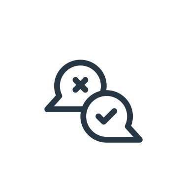 Seçim konseptinden ikon vektörle sohbet et. Düzenlenebilir konuşmanın ince bir çizgisi. Web ve mobil uygulamalarda kullanmak için sohbet doğrusal işareti, logo, yazdırma ortamı.